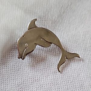 Silver Tone dolphin brooch, vintage 1990s